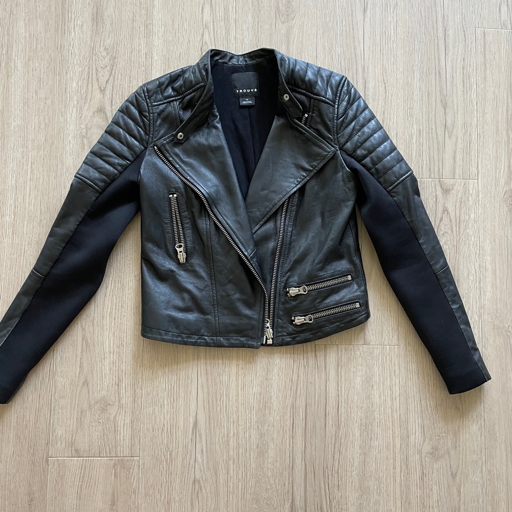 Nordstrom Trouve Genuine Leather Moto Jacket